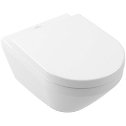 Pack combiné V&B Architectura WC suspendu à fond creux fermé C+ TwistFlush sans bride de rinçage + Abattant WC fermeture douce, blanc