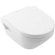 Pack combiné V&B Architectura WC suspendu à fond creux ouvert TwistFlush sans bride de rinçage + Abattant WC fermeture douce, blanc