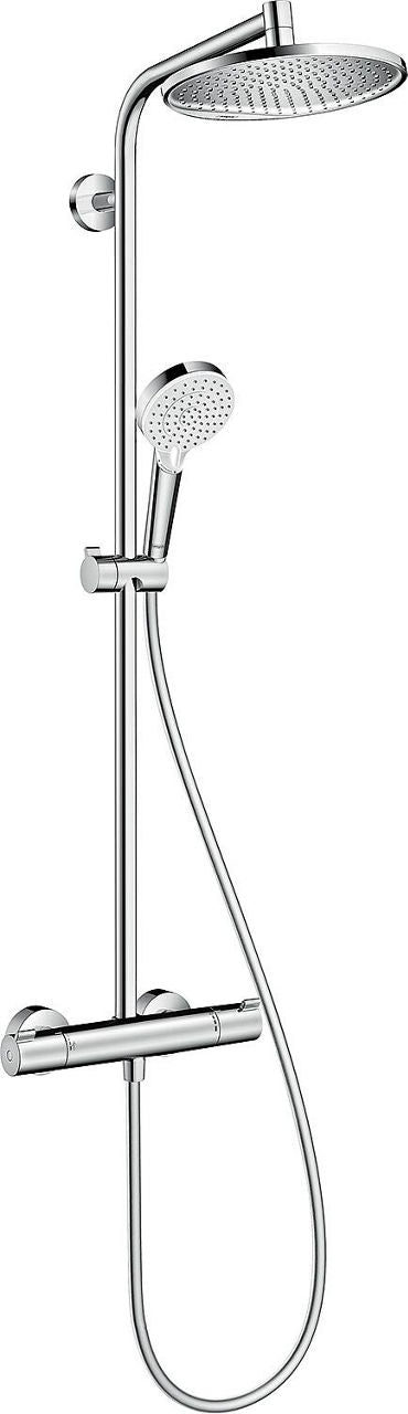 Hansgrohe Crometta S 240 EcoSmart Brausesystem mit Thermostat, Kopfbrause 240mm Chrom