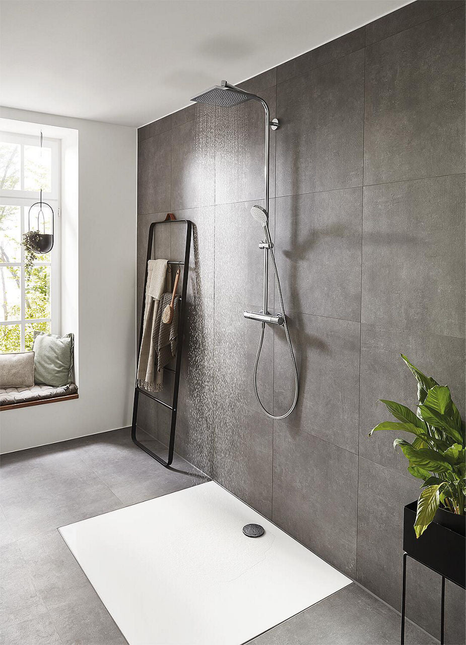 Hansgrohe Crometta E240 EcoSmart Brausesäule mit Thermostat, chrom, 240x240mm