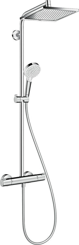 Hansgrohe Crometta E240 EcoSmart Brausesäule mit Thermostat, chrom, 240x240mm