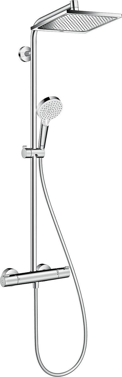 Hansgrohe Crometta E240 EcoSmart Brausesäule mit Thermostat, chrom, 240x240mm
