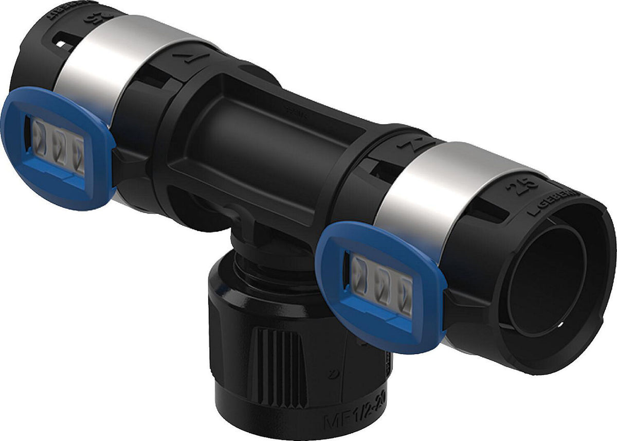 Geberit FlowFit, pièce de transition en T avec MasterFix, passage