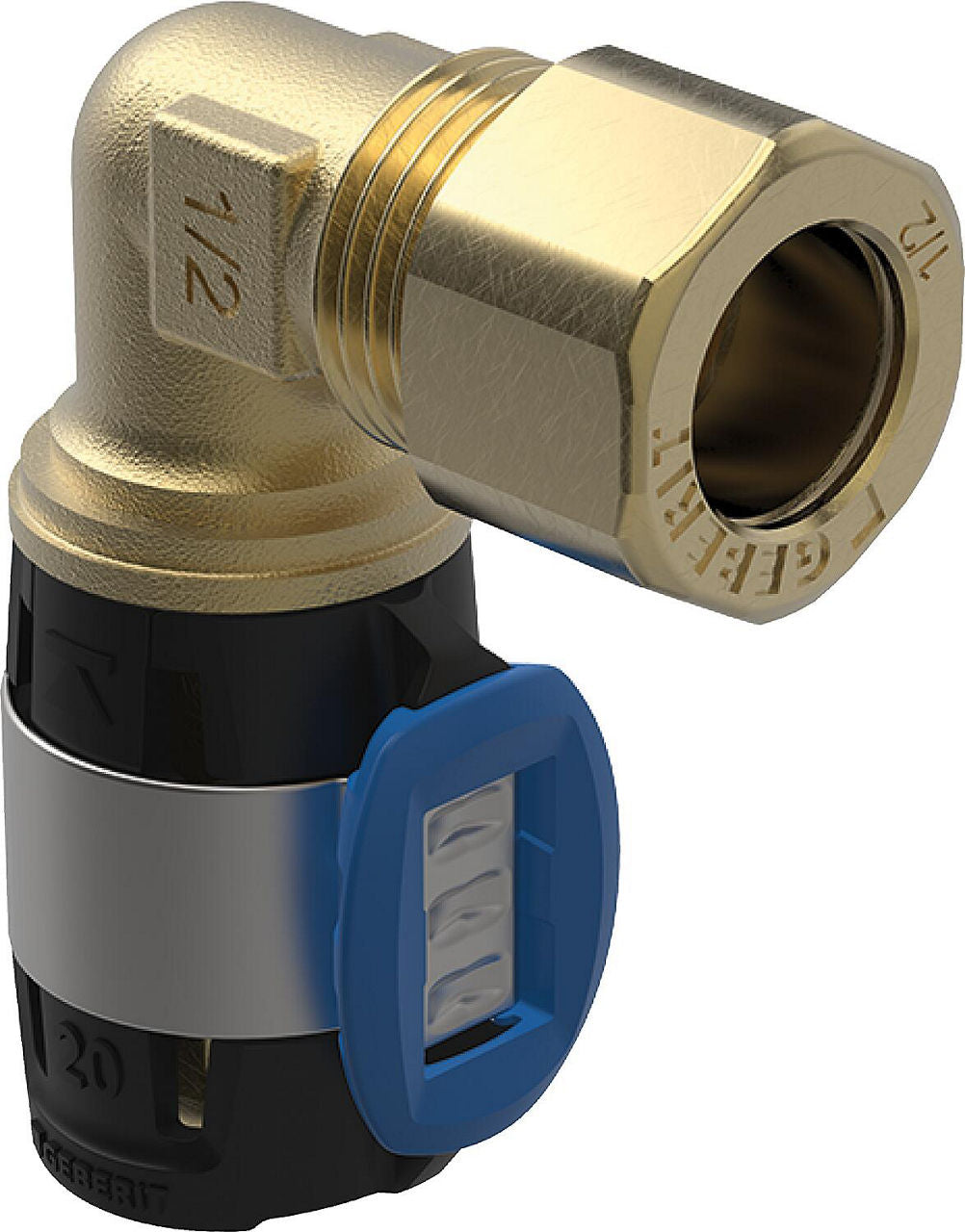 Coude de transition Geberit FlowFit 90° avec raccords à compression