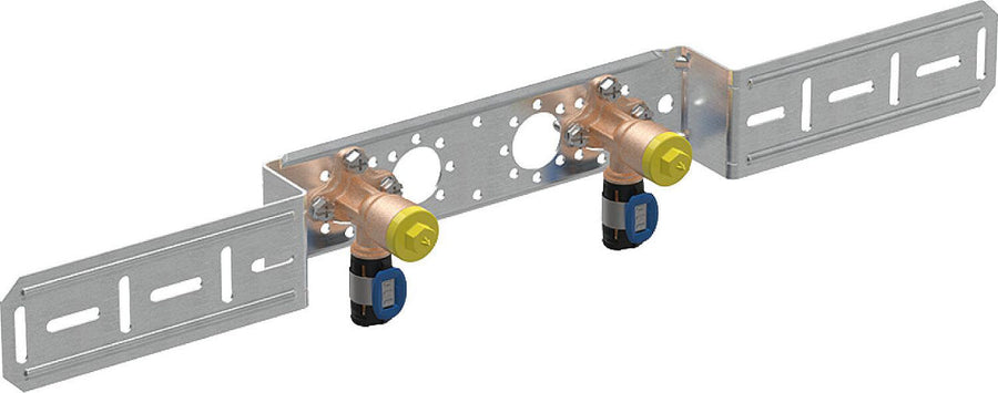 Coude de raccordement 90° Geberit FlowFit avec plaque de montage double