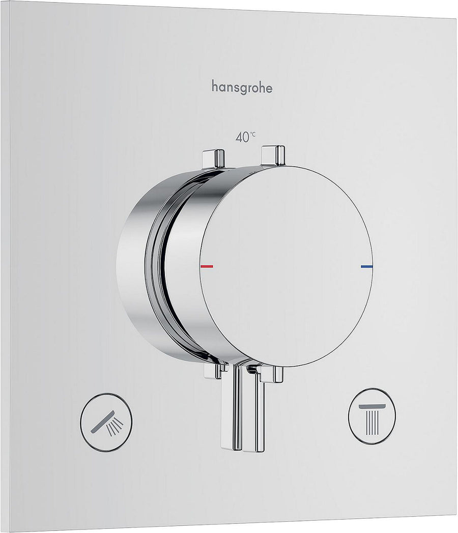 Thermostatique bain-douche encastré Hansgrohe Ecostat Comfort 2 sorties chromé