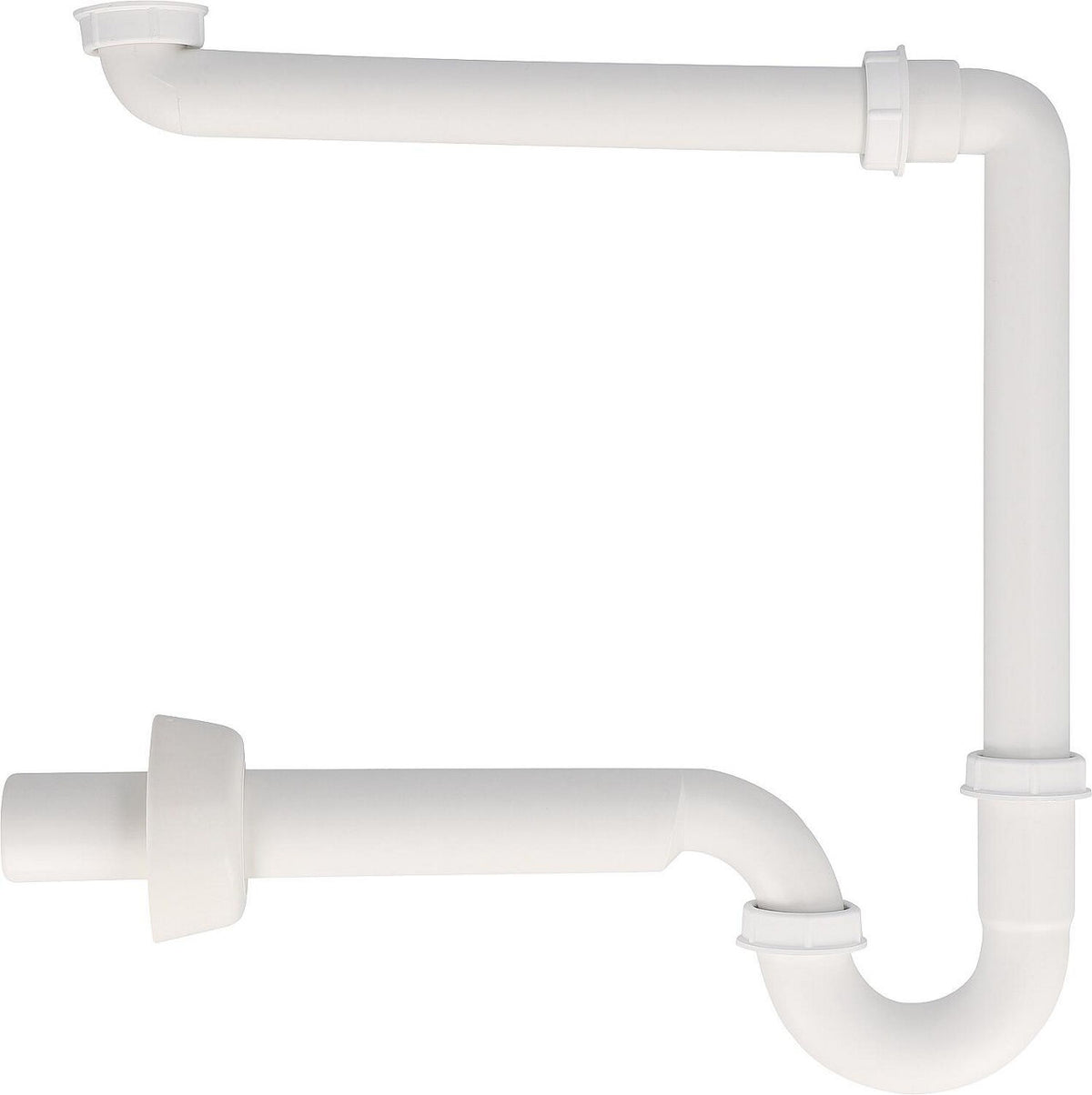 Siphon gain de place PP 1 1/4" x Ø40mm, blanc