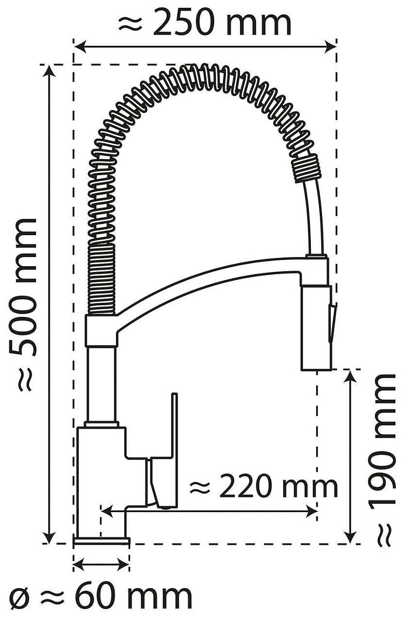Mitigeur d'évier Wasserwerk WK 2 avec douchette extractible pour la vaisselle