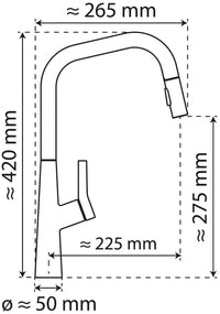 Mitigeur d'évier Wasserwerk WK 2 avec douchette extractible pour la vaisselle