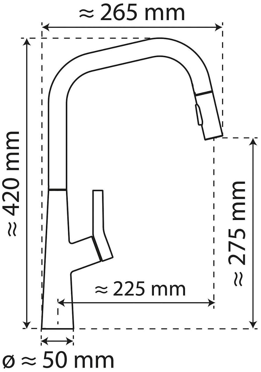 Mitigeur d'évier Wasserwerk WK 2 avec douchette extractible pour la vaisselle