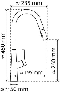 Mitigeur d'évier Wasserwerk WK 2 avec douchette extractible pour la vaisselle