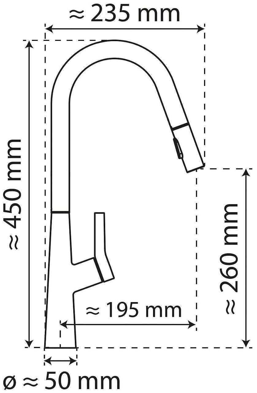 Mitigeur d'évier Wasserwerk WK 2 avec douchette extractible pour la vaisselle