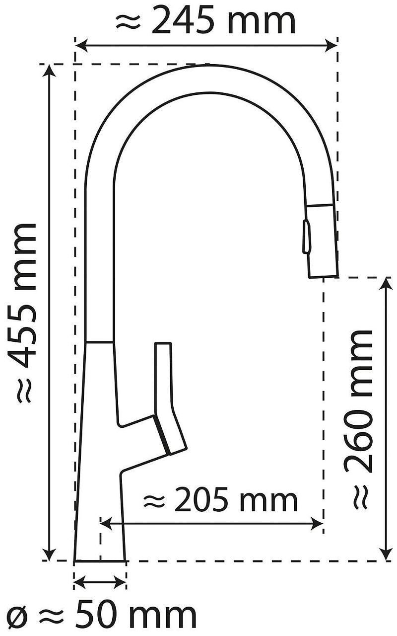 Mitigeur d'évier Wasserwerk WK 2 avec douchette extractible pour la vaisselle