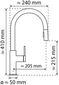 Mitigeur d'évier Wasserwerk WK 2 avec douchette extractible pour la vaisselle