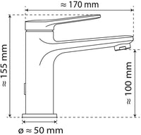 Mitigeur de lavabo Wasserwerk WT saillie 170 mm chromé