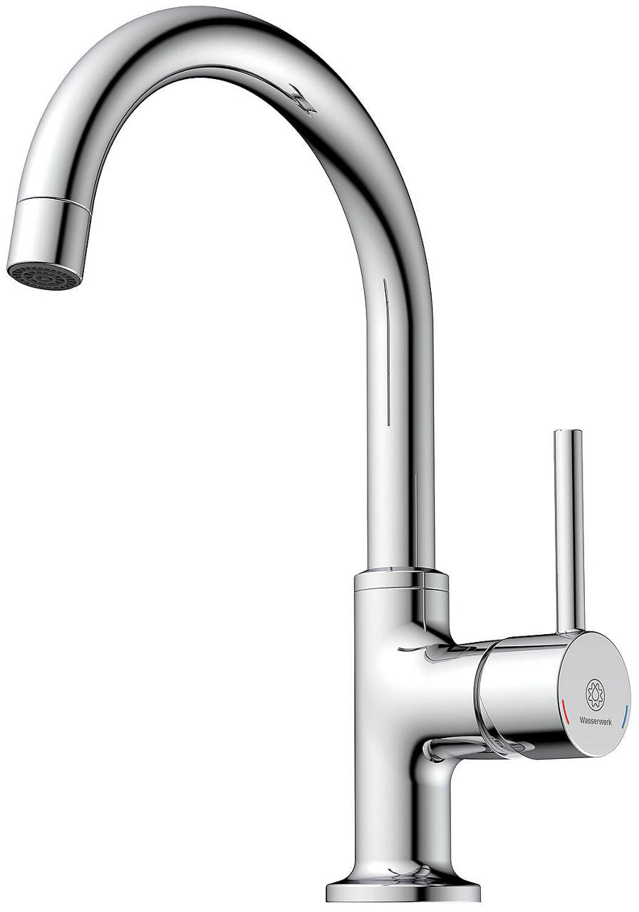 Mitigeur de lavabo Wasserwerk WT saillie 170 mm chromé