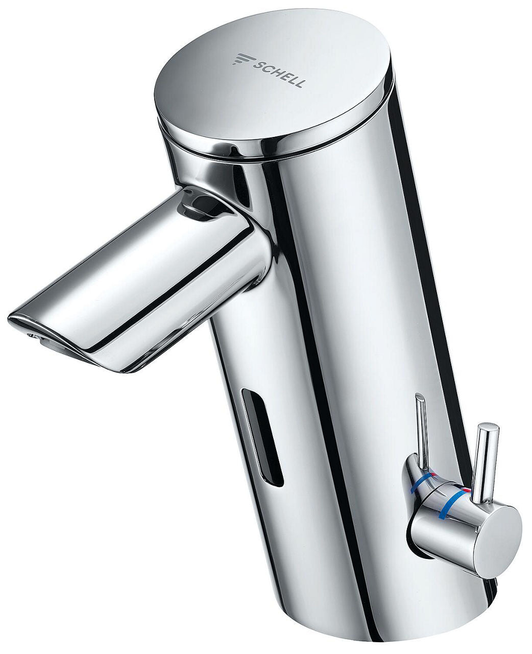 Robinetterie électronique de lavabo Schell Puris E2 saillie 105mm chromé