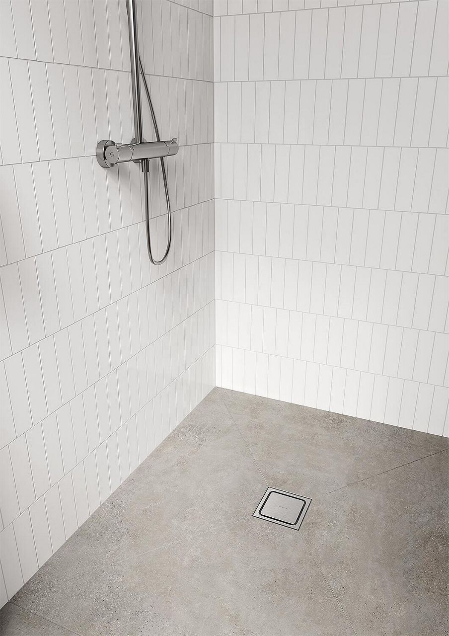 Hansgrohe RainDrain Spot, set complet, évacuation ponctuelle acier inoxydable brossé 150 mm