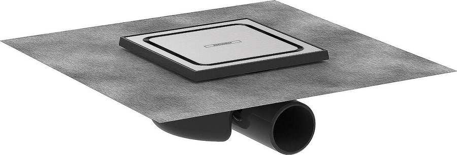 Hansgrohe RainDrain Spot, set complet, évacuation ponctuelle acier inoxydable brossé 150 mm