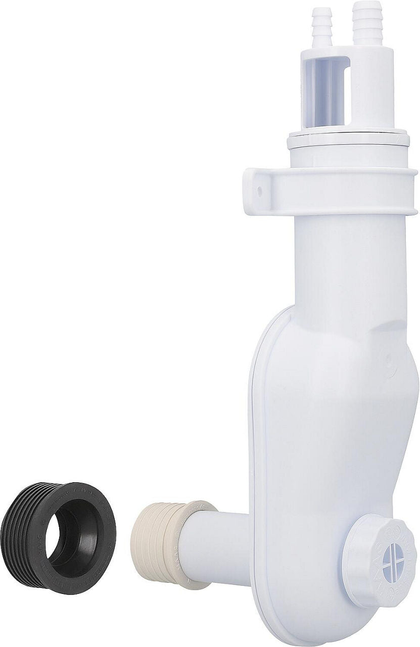 Siphon à entonnoir à économie d'espace OHA, DN32/40/50 Embout 8/12 mm avec bec libre selon DIN 1717