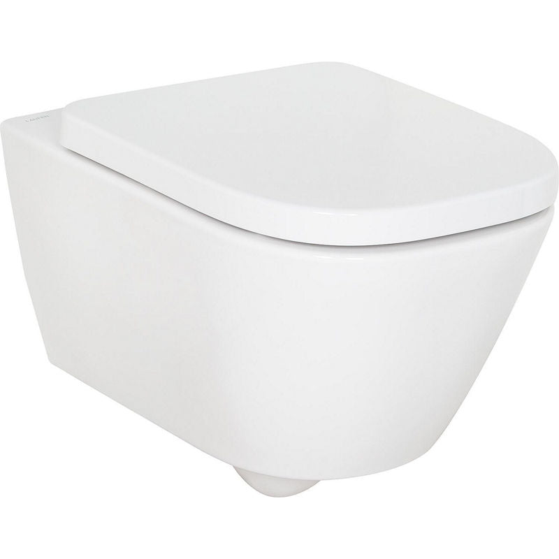 Pack combiné Laufen Meda WC suspendu à fond creux sans bride de rinçage Silent Flush+ Abattant WC softclose, démontable