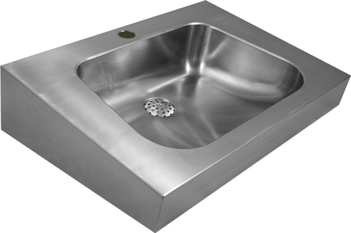 Lavabo sur console en inox Loggere Trapezodial II, l x p x h : 600 x 420 x 120 mm