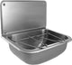 Déversoir en inox Loggere Exclusiv l x p x h 460 x 340 x 208 mm, avec grille rabattable