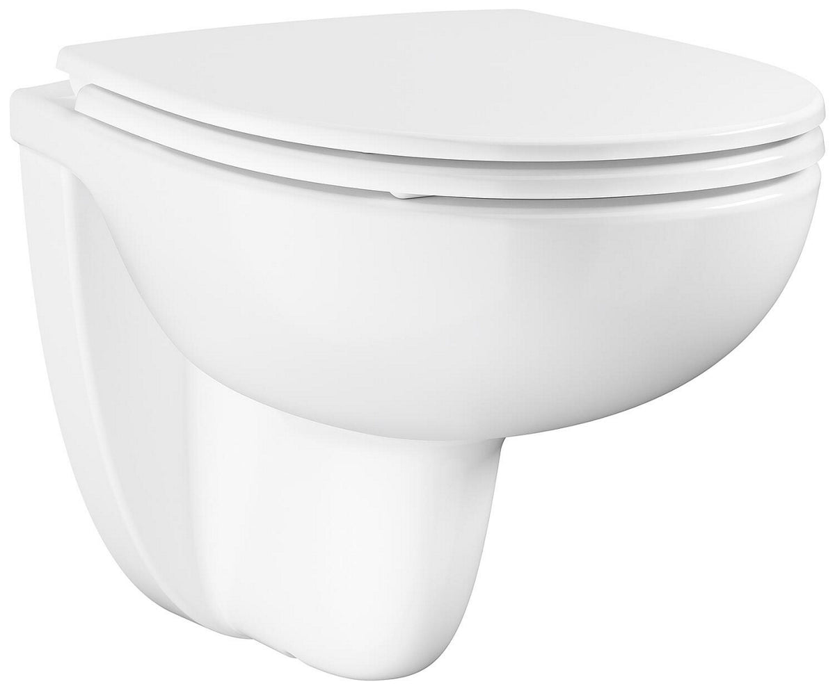 WC suspendu à fond creux Grohe Bau céramique L x H x P : 355x357x535 mm sans bride de rinçage, blanc