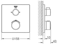 Thermostatique douche encastré Grohe Grohtherm 2 sorties chromé