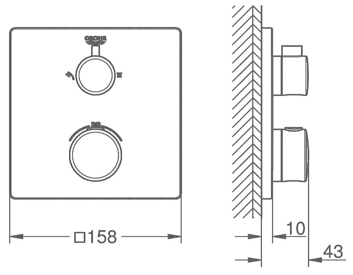 Thermostatique douche encastré Grohe Grohtherm 2 sorties chromé