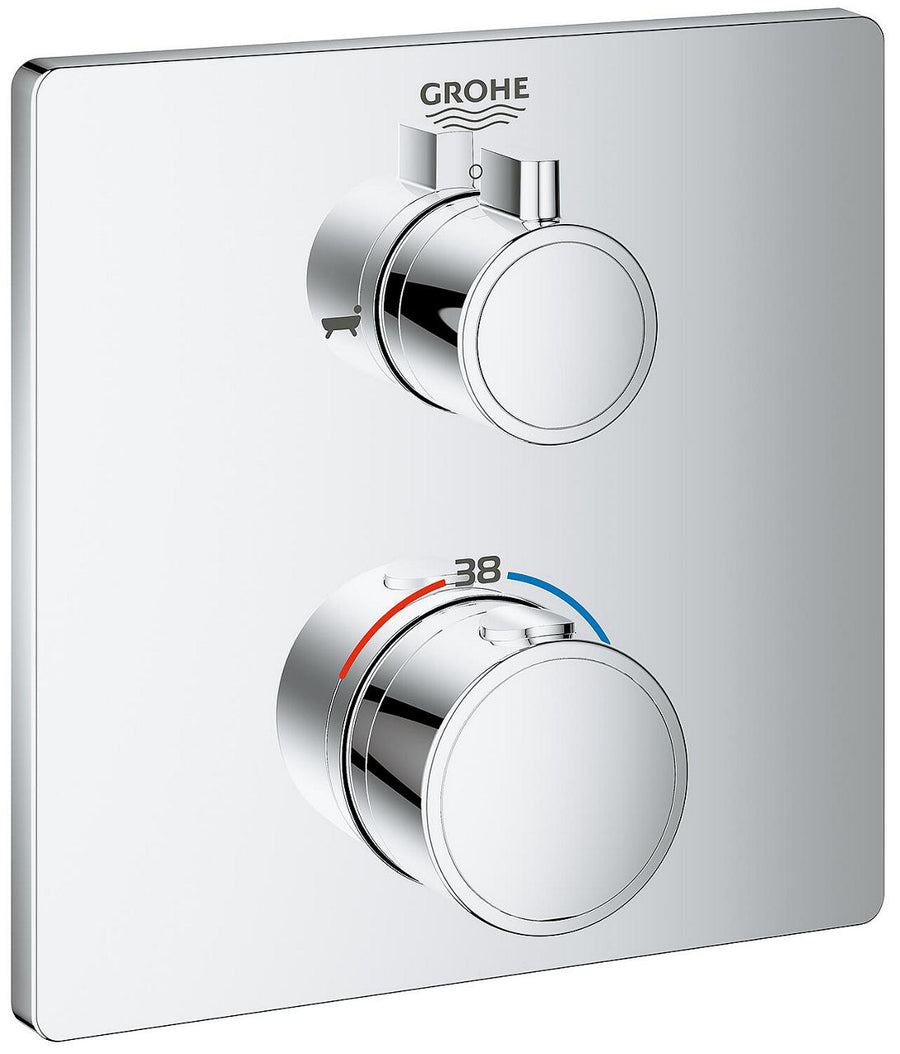 Thermostatique bain-douche encastré Grohe Grohtherm 2 sorties chromé