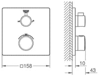 Thermostatique bain-douche encastré Grohe Grohtherm 2 sorties chromé