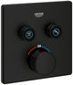 Thermostatique douche encastré Grohe Grohtherm SmartControl 2 sorties noir mat