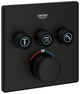 Thermostatique douche encastré Grohe Grohtherm SmartControl 3 sorties noir mat
