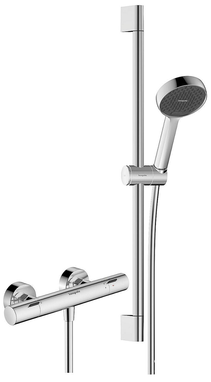 Hansgrohe Activera Select S 95 Brausethermostat-Set 2 Strahlarten, Stange 650mm, Chrom
