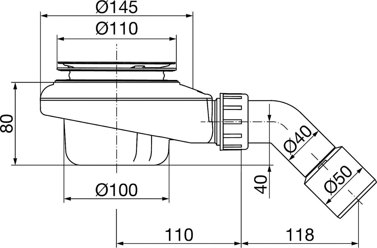 Unité fonctionnelle Viega Tempoplex modèle 6966.1 pour bonde de receveur de douche, DN 40/50