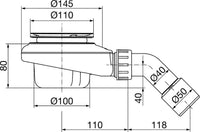 Unité fonctionnelle Viega Tempoplex modèle 6966.1 pour bonde de receveur de douche, DN 40/50