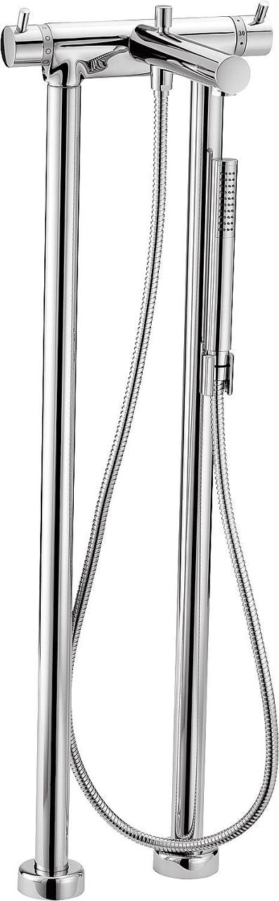 Thermostatique bain-douche sur pied Kos avec douchette stick chromé