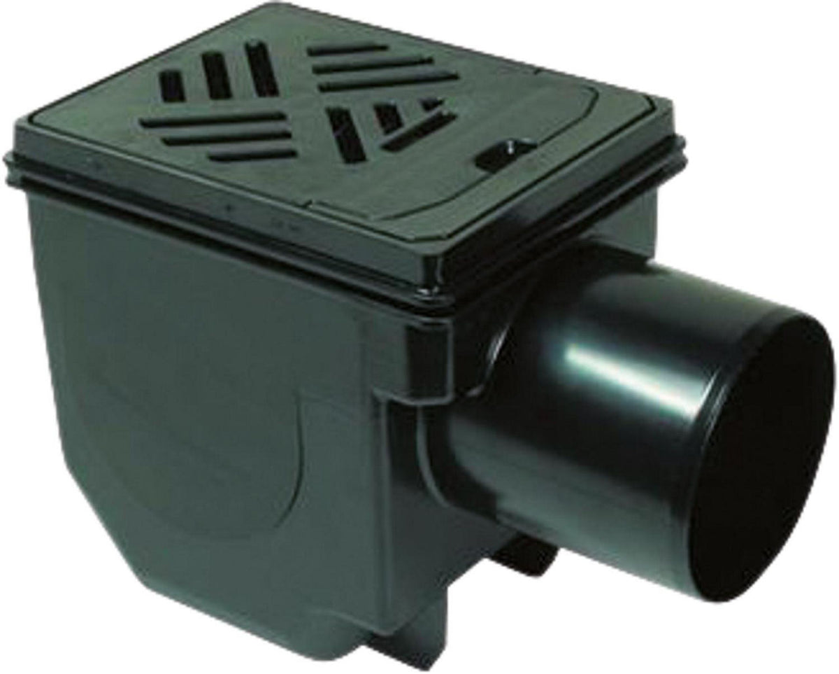 Siphon de cave Kessel 33101 DN100, grille 150x190 mm noire
