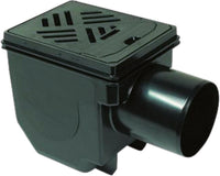 Siphon de cave Kessel 33101 DN100, grille 150x190 mm noire