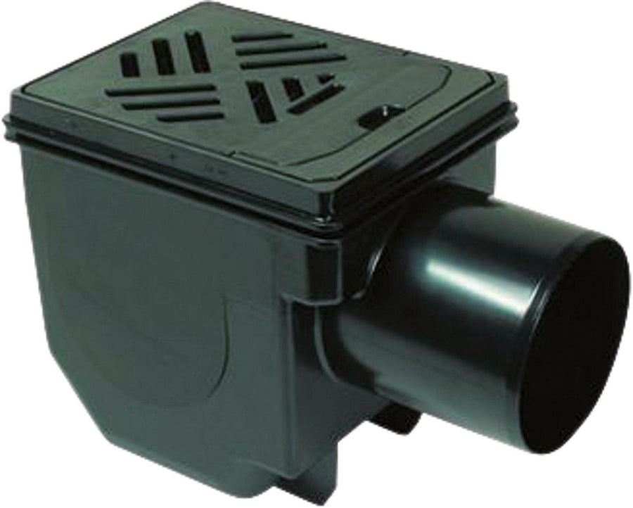 Siphon de cave Kessel 33101 DN100, grille 150x190 mm noire