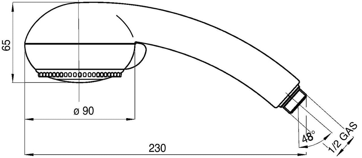 Douchette BP A 004 HB (PRINCE S) DN15 (1/2"), 3 jets, Ø 90 mm chrome