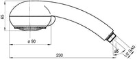 Douchette BP A 004 HB (PRINCE S) DN15 (1/2"), 3 jets, Ø 90 mm chrome