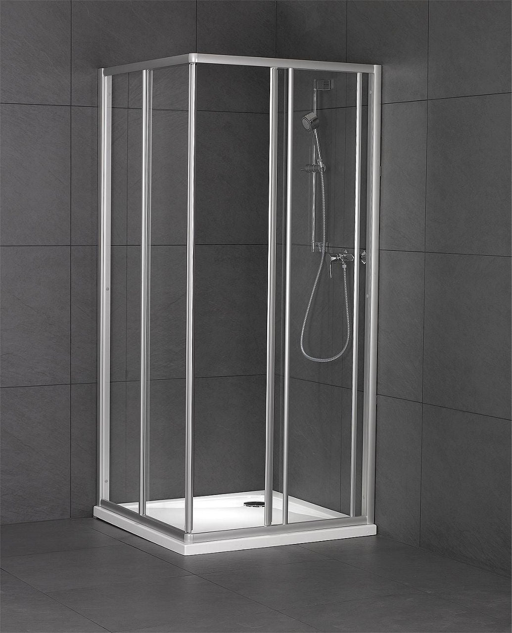 Kit de douche Cylindrica 3 barre 700 mm, douchette 3 jets Ø 75 mm chrome
