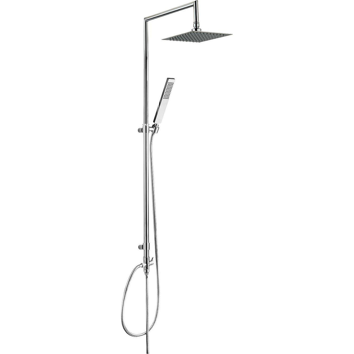 Colonne de douche Square avec douchette baton et pomme de tete 200x200 mm chrome