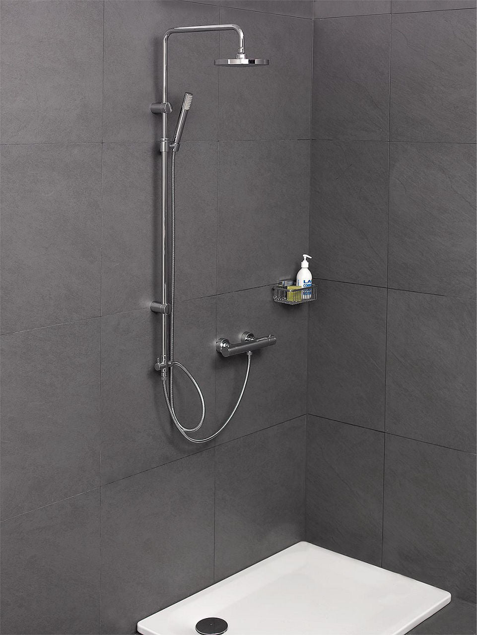 Duschsäule Whanga mit Handbrause und Kopfbrause Ø 190 mm chrom