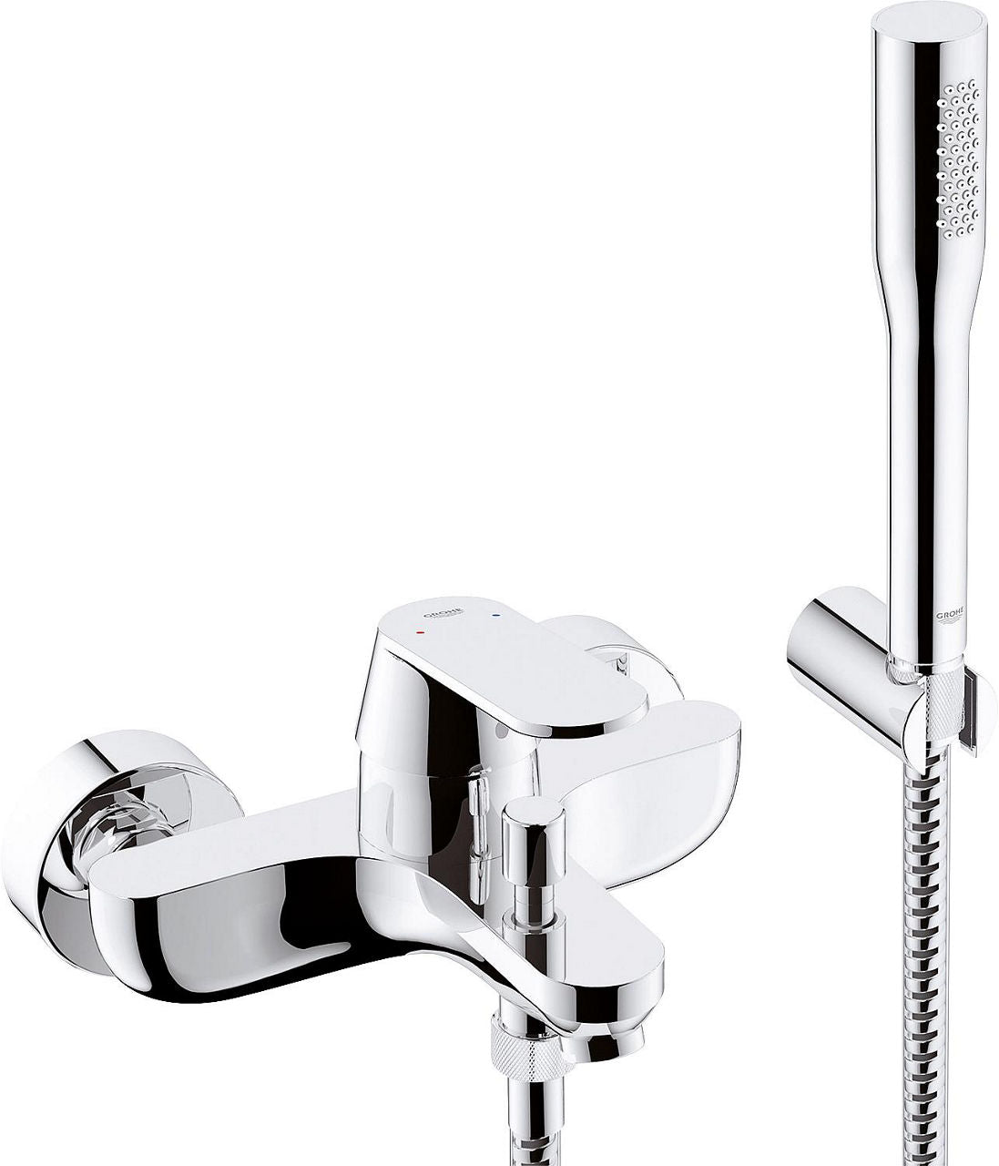 Kit mitigeur bain-douche apparent Grohe Eurosmart Cosmopolitan avec douchette Euphoria Cosmopolitan chromé