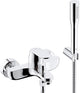 Kit mitigeur bain-douche apparent Grohe Eurosmart Cosmopolitan avec douchette Euphoria Cosmopolitan chromé