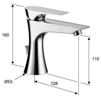 Mitigeur de lavabo Evenes Diva saillie 128mm chromé
