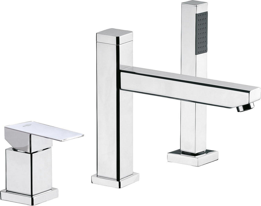 Mitigeur bord baignoire 3 trous Skyline avec douchette stick, saillie 210 mm, chromé